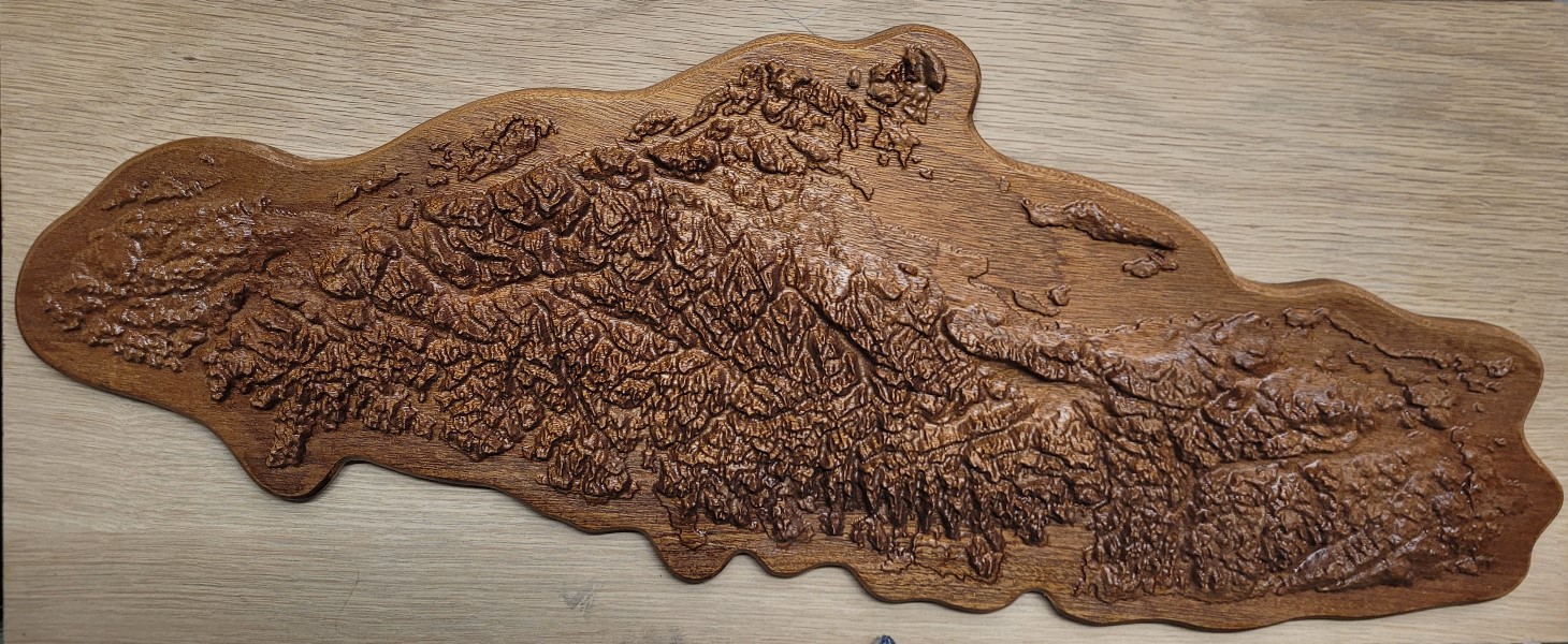 Topography in Black Walnut